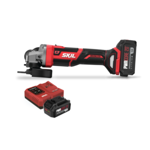 SKIL Angle Grinder 20V, Brushless Motor 4" (AG2907SE20) with 4.0Ah Batteries x 2 pcs, Rapid Charger x 1 pc.
