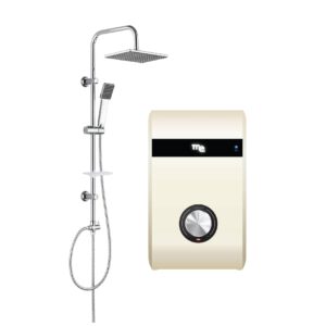 M&E Water Heater Pearl White with Rain Shower Set model ME-45PW RW