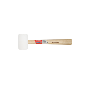 WORKPRO Rubber Mallet with Wood Handle (White / Black) 450g (16 Oz.)